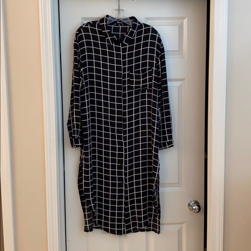 Long cardigan black and white medium